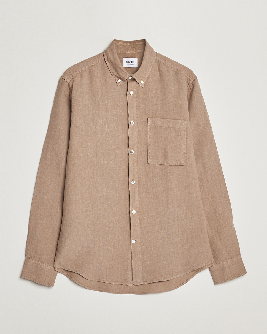 Homme | Chemises | NN07 | Arne Linen Shirt Greige
