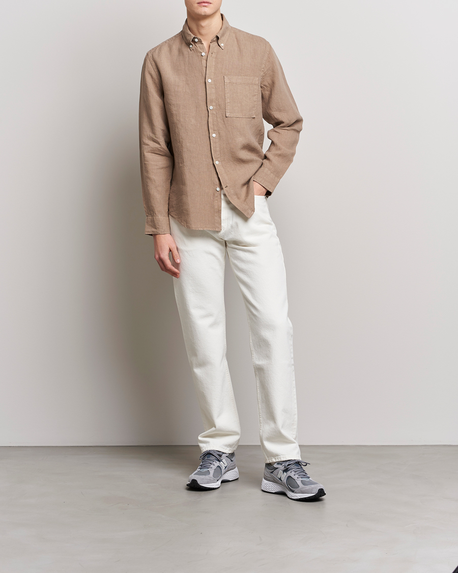 Homme | Chemises | NN07 | Arne Linen Shirt Greige