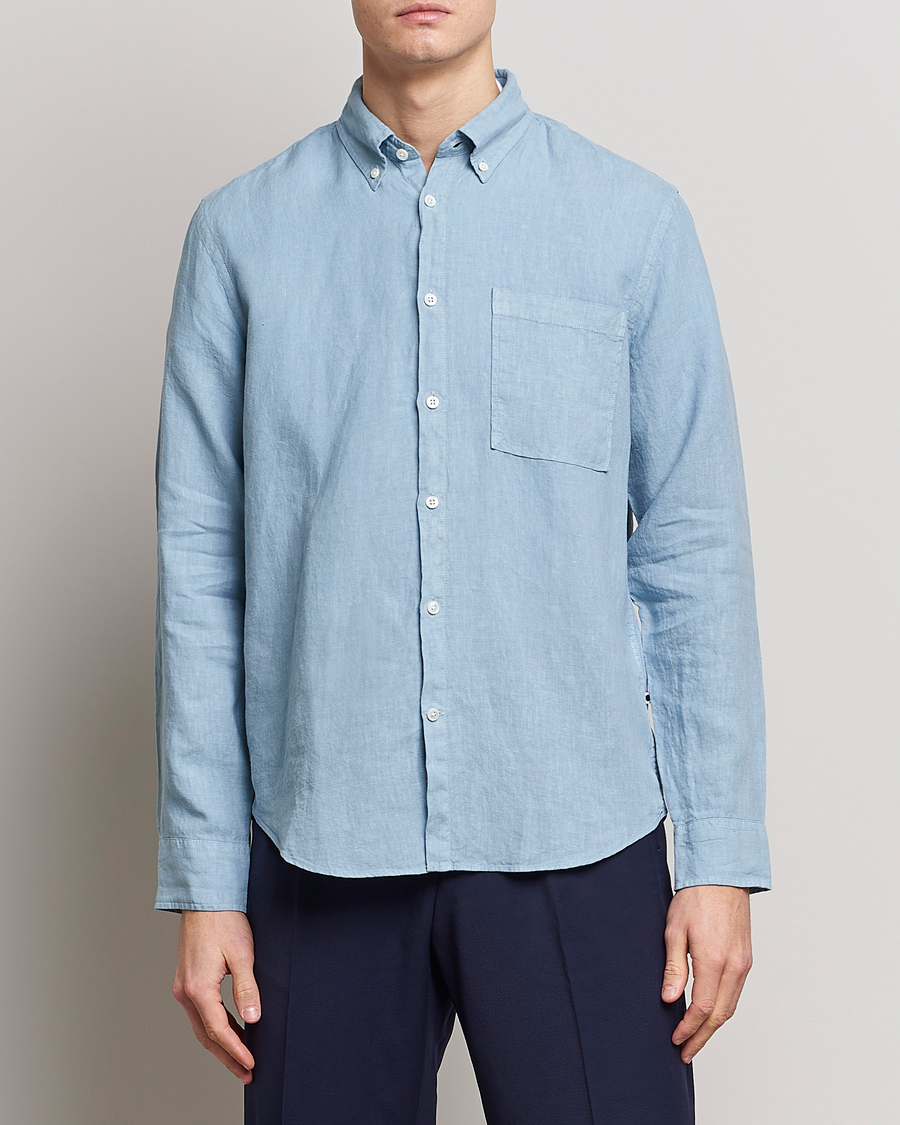 Homme | Chemises En Lin | NN07 | Arne Linen Shirt Ashley Blue
