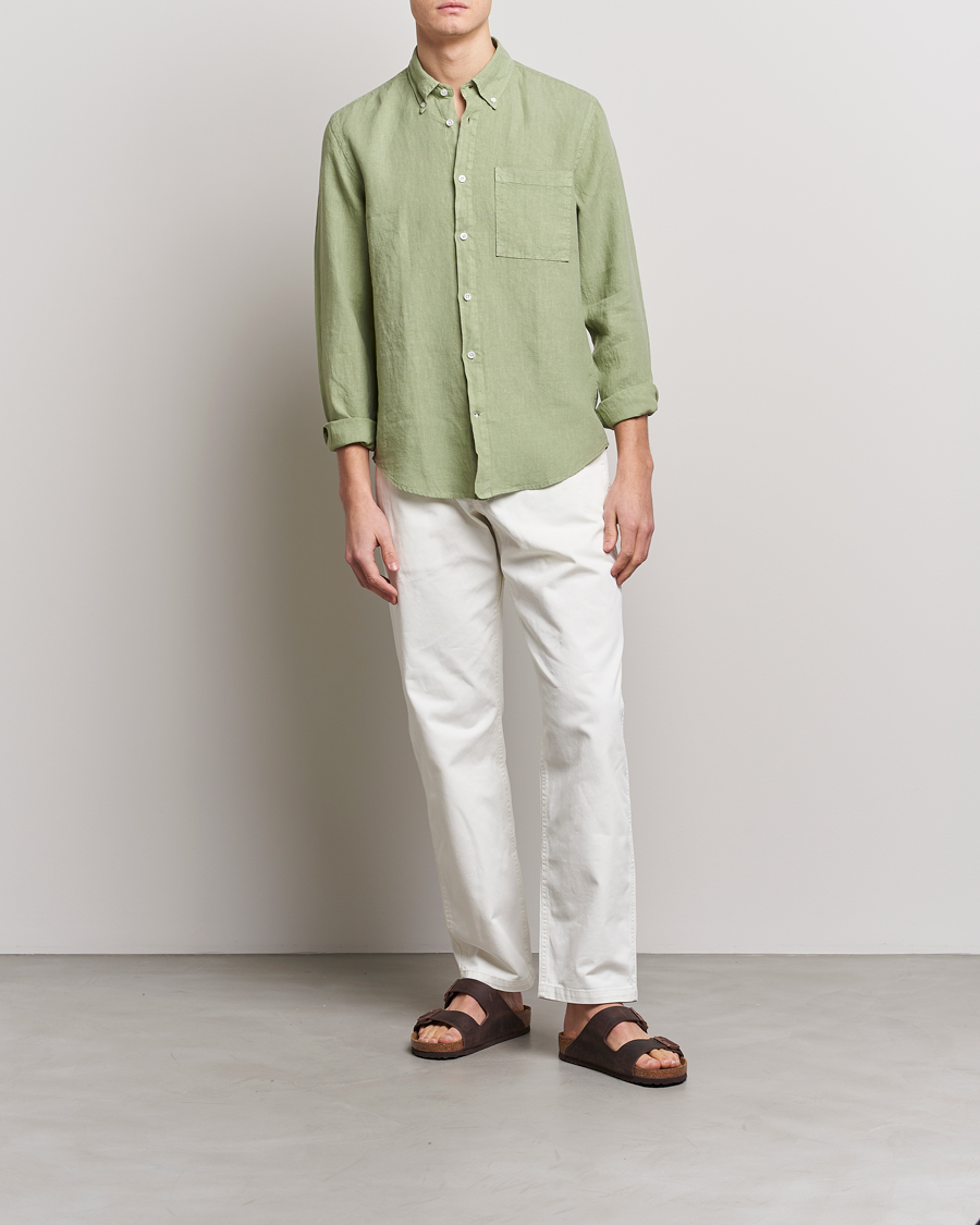 Homme | Chemises | NN07 | Arne Linen Shirt Pale Green