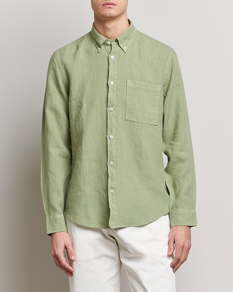 Homme | Chemises | NN07 | Arne Linen Shirt Pale Green