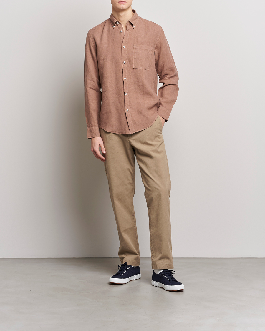 Homme | Chemises | NN07 | Arne Linen Shirt Nougat