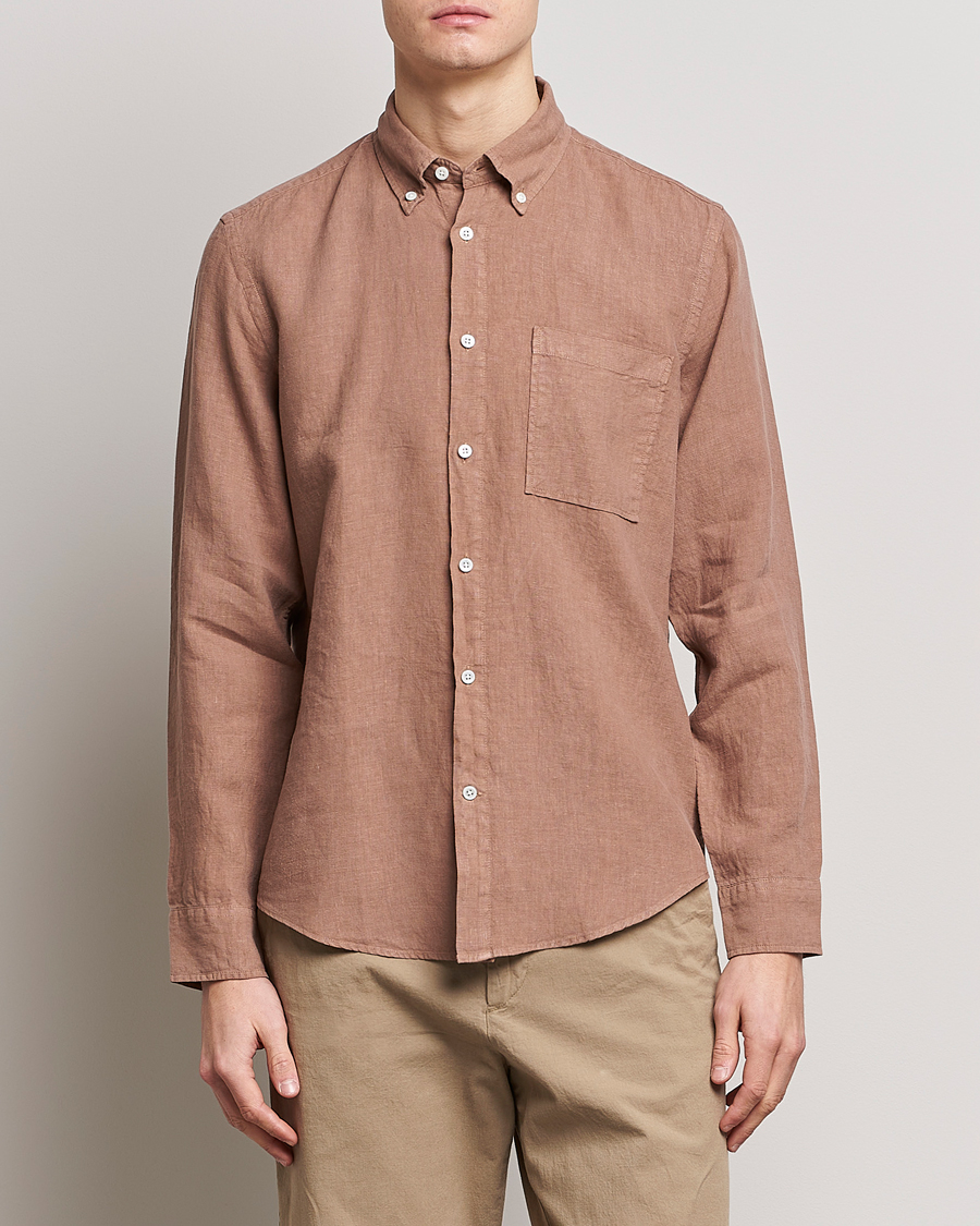 Homme | Chemises | NN07 | Arne Linen Shirt Nougat