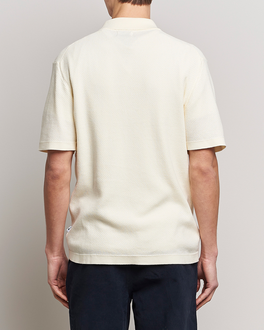 Homme | Polos | NN07 | Hansie Structured Zip Polo Ecru