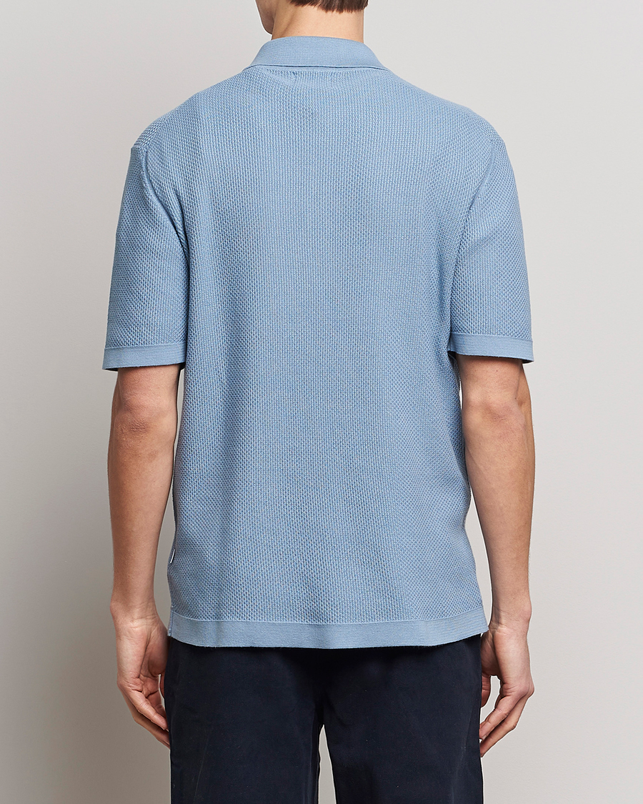 Homme | Polos | NN07 | Hansie Structured Zip Polo Ashley Blue