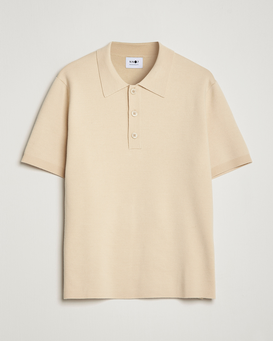 Homme | Polos | NN07 | Harald Knitted Polo Ecru