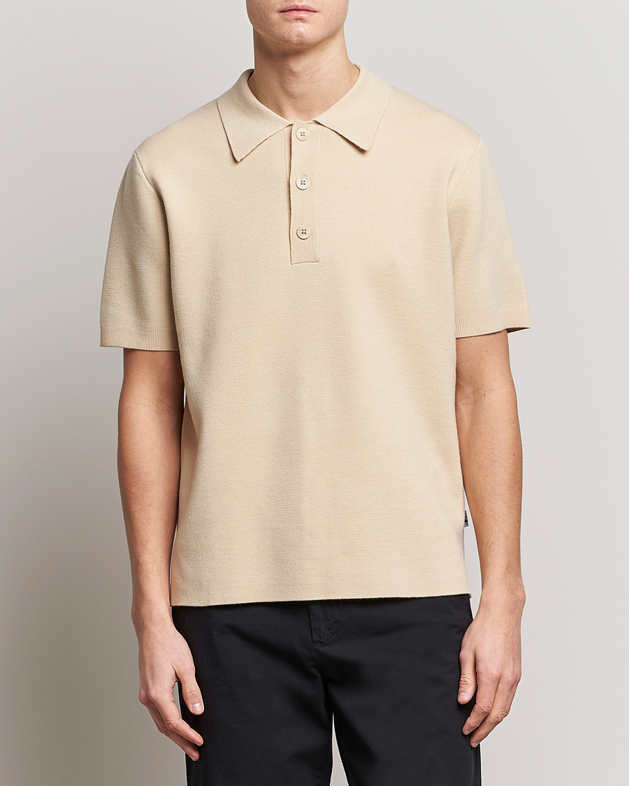 Homme | Polos | NN07 | Harald Knitted Polo Ecru