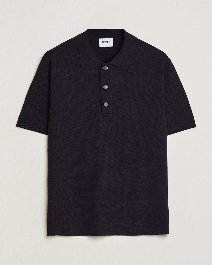 Homme | Polos | NN07 | Harald Knitted Polo Navy Blue