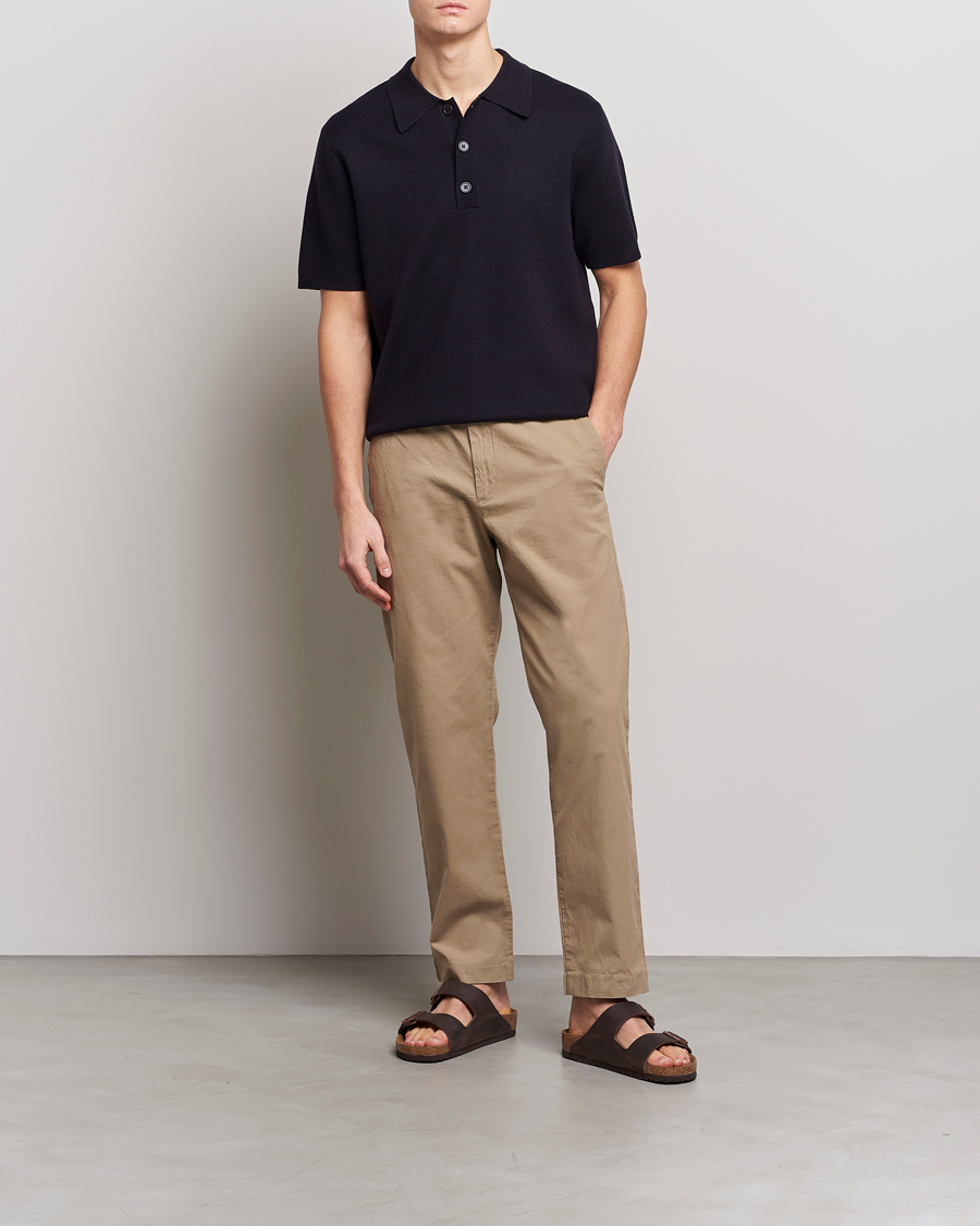 Homme | Polos | NN07 | Harald Knitted Polo Navy Blue