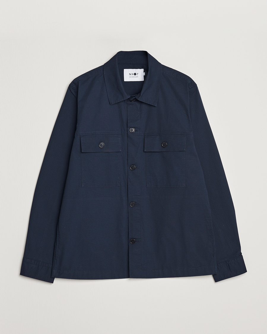Homme | Chemises | NN07 | Wilas Ripstop Overshirt Navy Blue