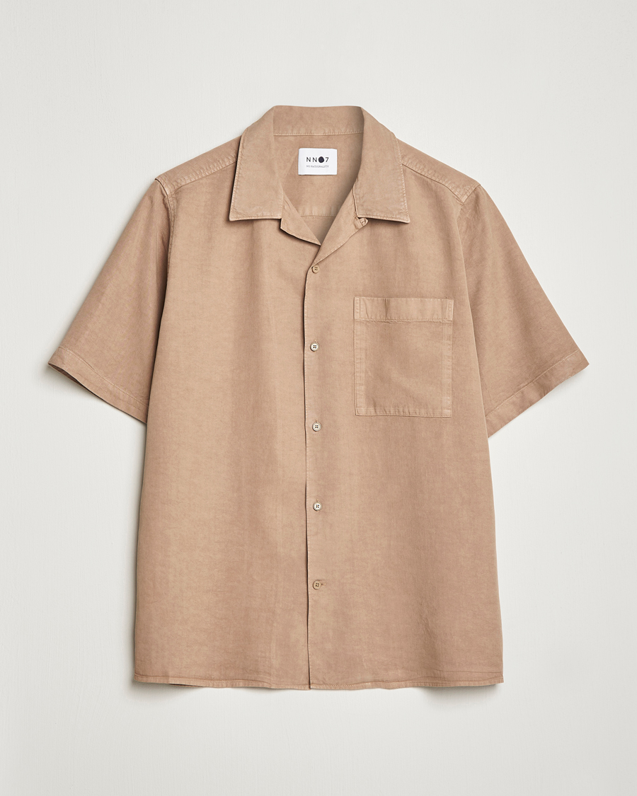 Homme | Chemises | NN07 | Julio Tencel Resort Collar Shirt Greige