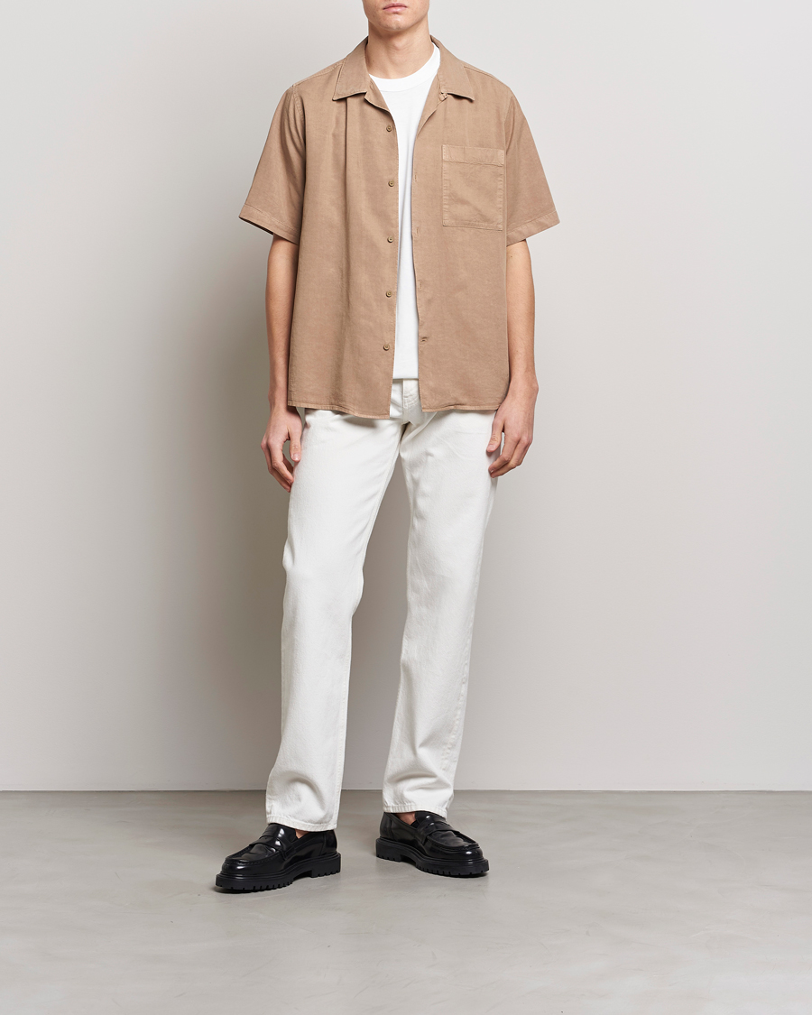 Homme | Chemises | NN07 | Julio Tencel Resort Collar Shirt Greige