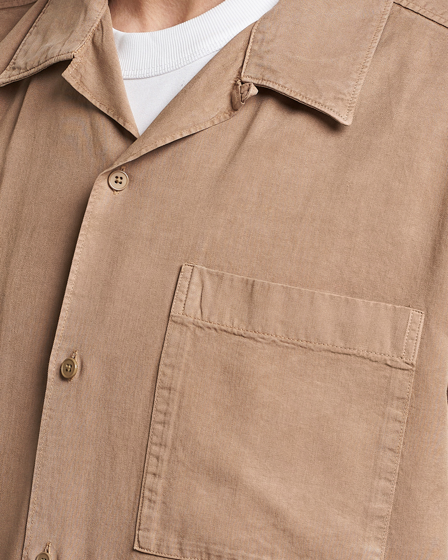 Homme | Chemises | NN07 | Julio Tencel Resort Collar Shirt Greige