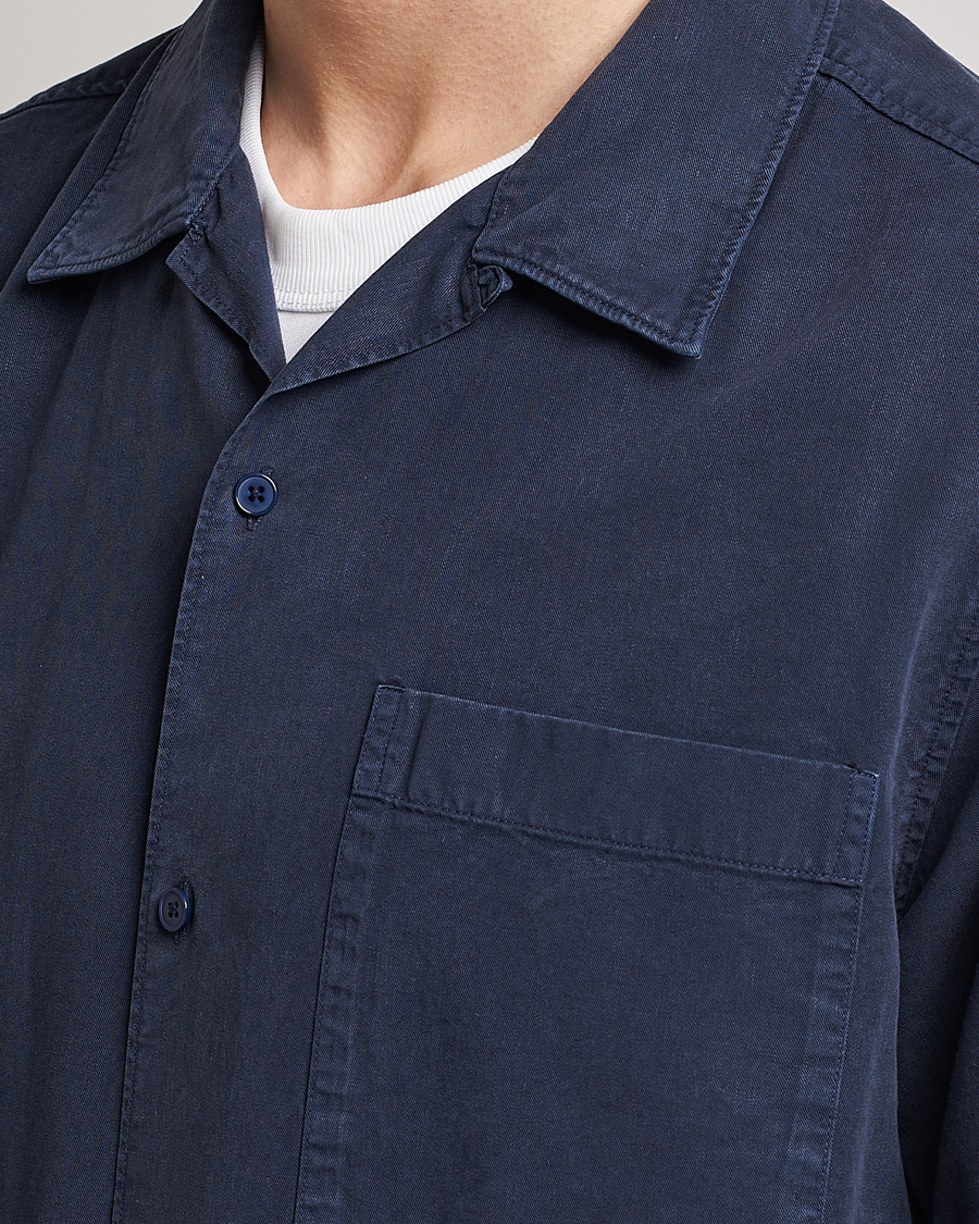 Homme | Chemises | NN07 | Julio Tencel Resort Collar Shirt Sargasso Sea