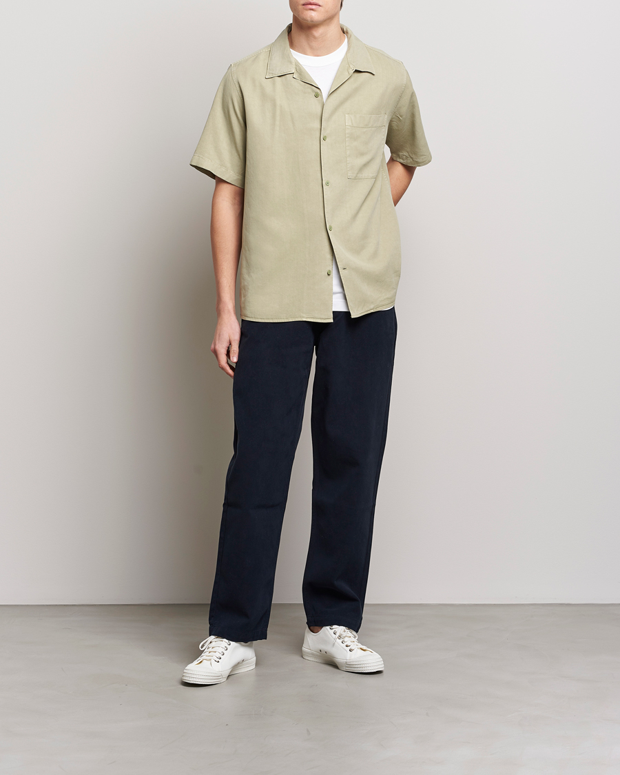 Homme | Chemises | NN07 | Julio Tencel Resort Collar Shirt Pale Green