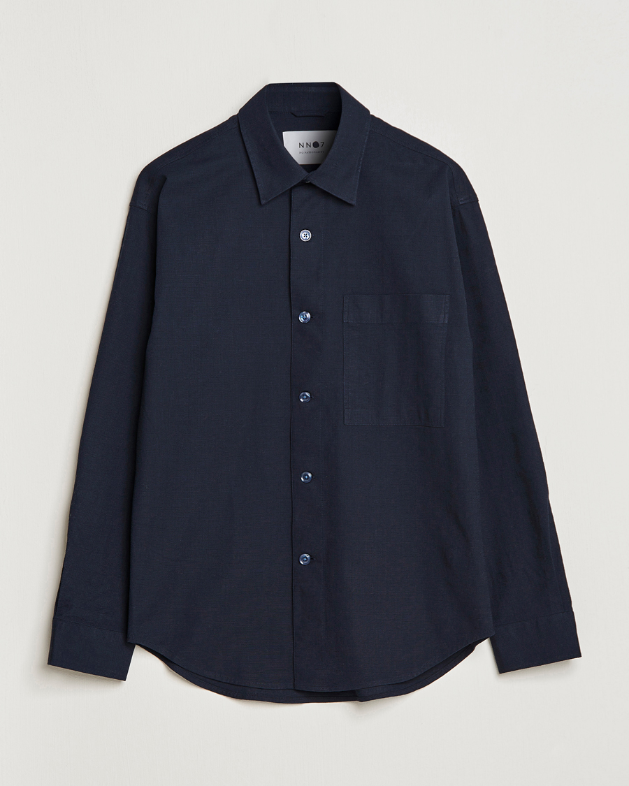 Homme | Chemises | NN07 | Adwin Cotton Pocket Shirt Navy Blue