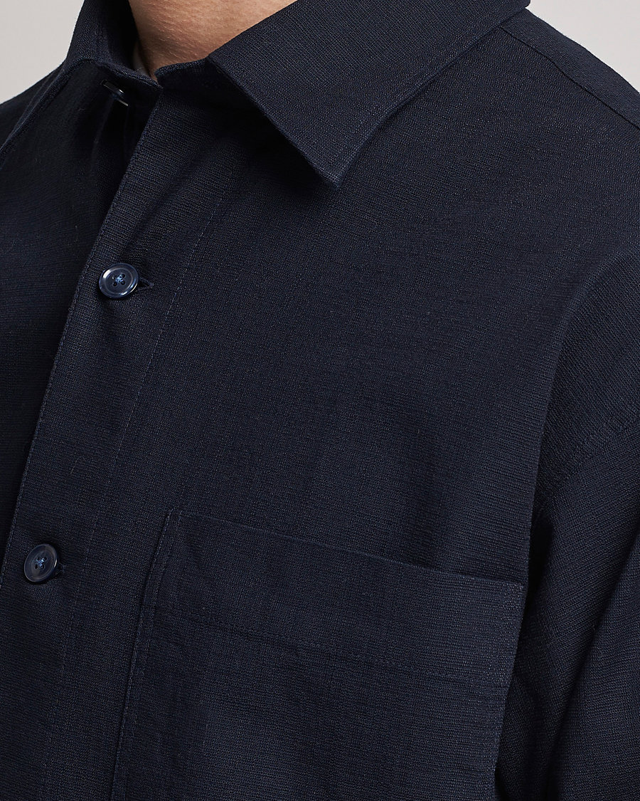 Homme | Chemises | NN07 | Adwin Cotton Pocket Shirt Navy Blue