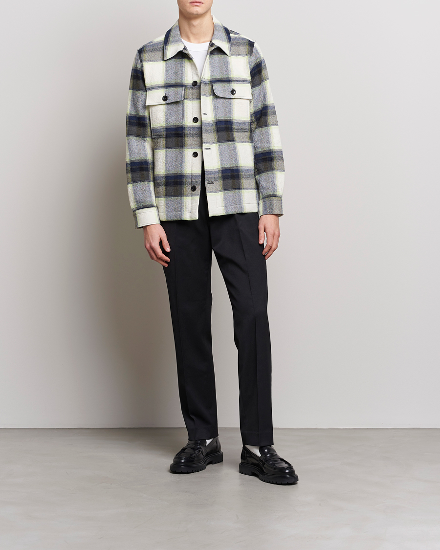 Homme | Chemises | NN07 | Wilas Checked Pocket Overshirt Blue