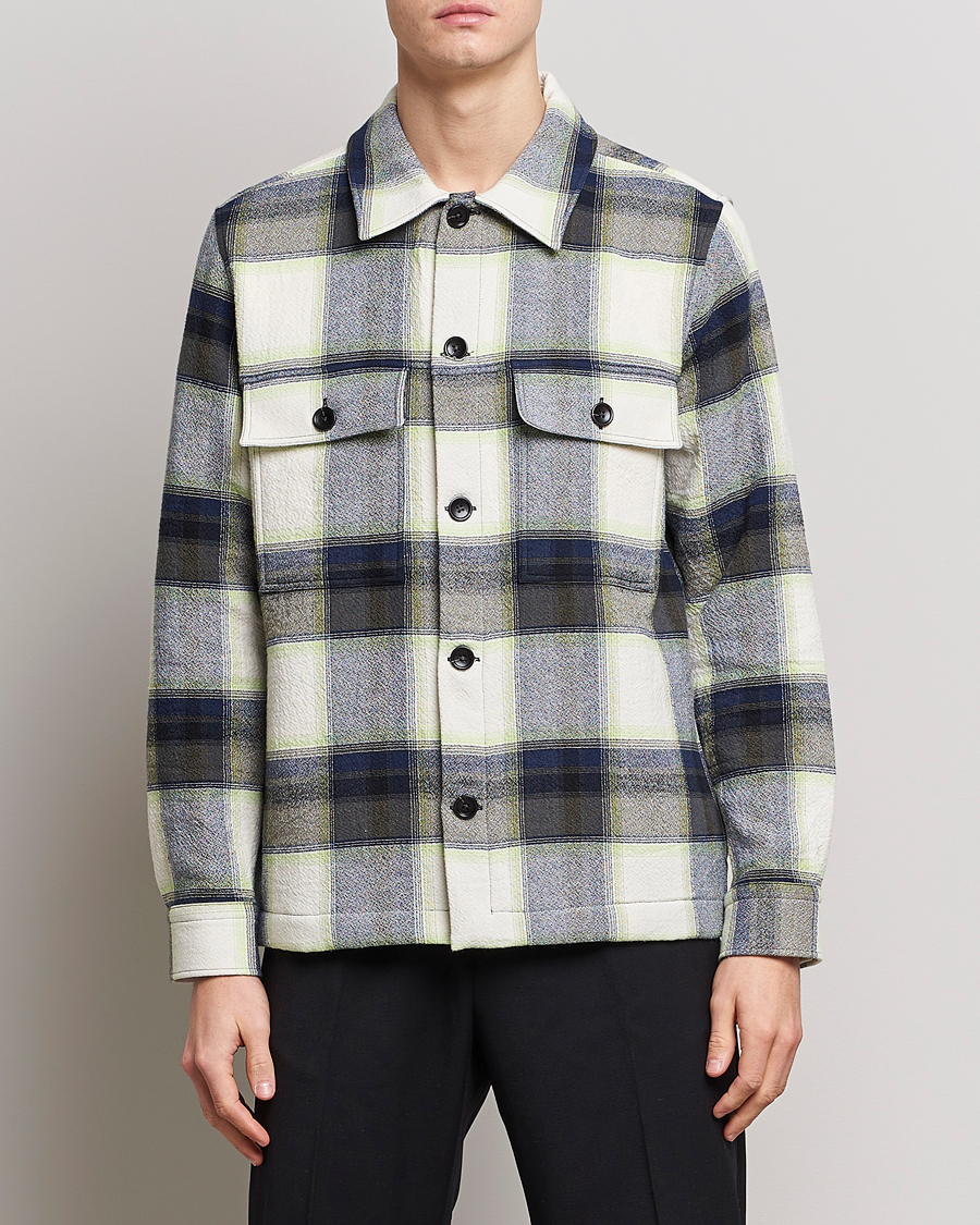 Homme | Chemises | NN07 | Wilas Checked Pocket Overshirt Blue