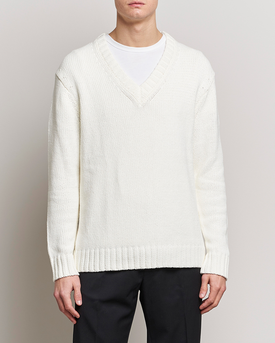 Homme | Pulls Et Tricots | NN07 | Jasper Knitted V-Neck Sweater Ecru