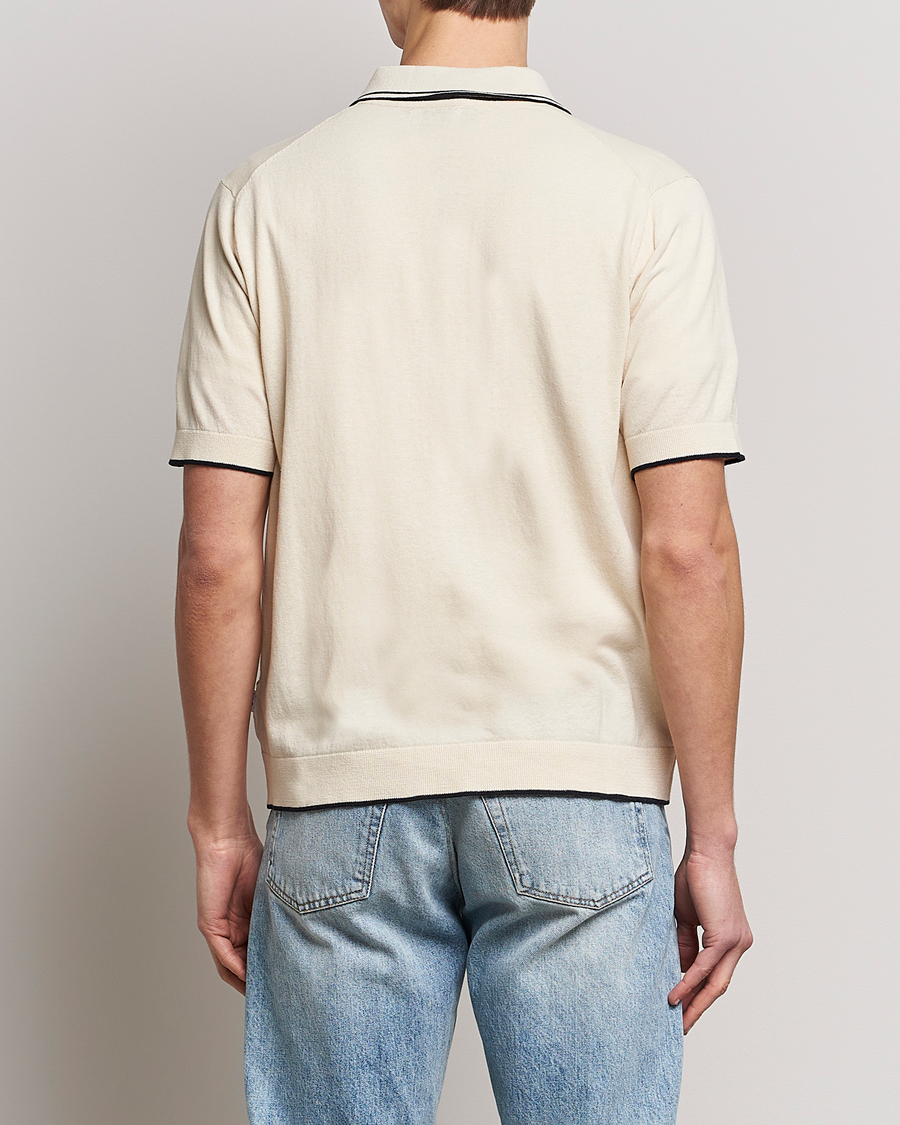 Homme | Chemises | NN07 | Nolan Knitted Short Sleeve Shirt Ecru