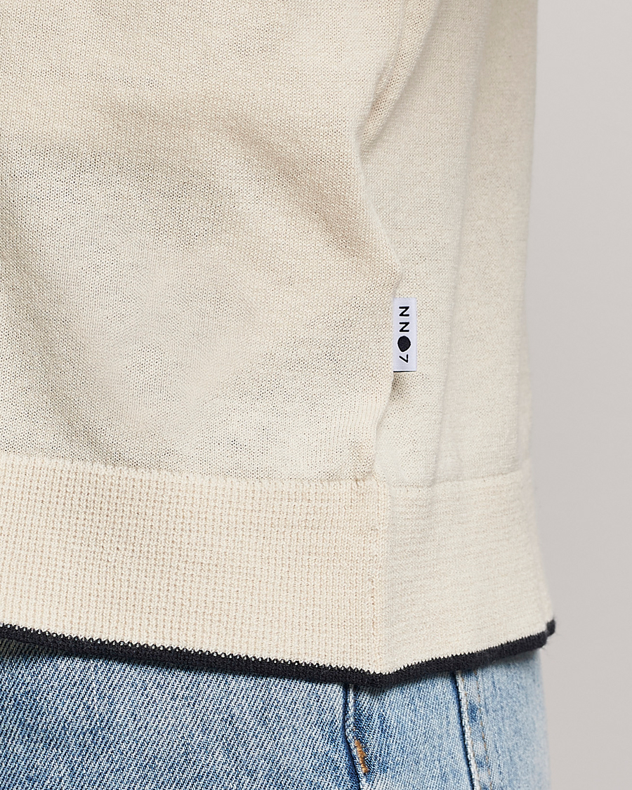 Homme | Chemises | NN07 | Nolan Knitted Short Sleeve Shirt Ecru