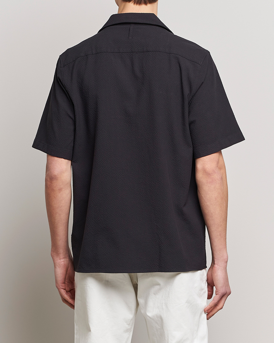 Homme | Chemises | NN07 | Julio Seersucker Short Sleeve Shirt Black