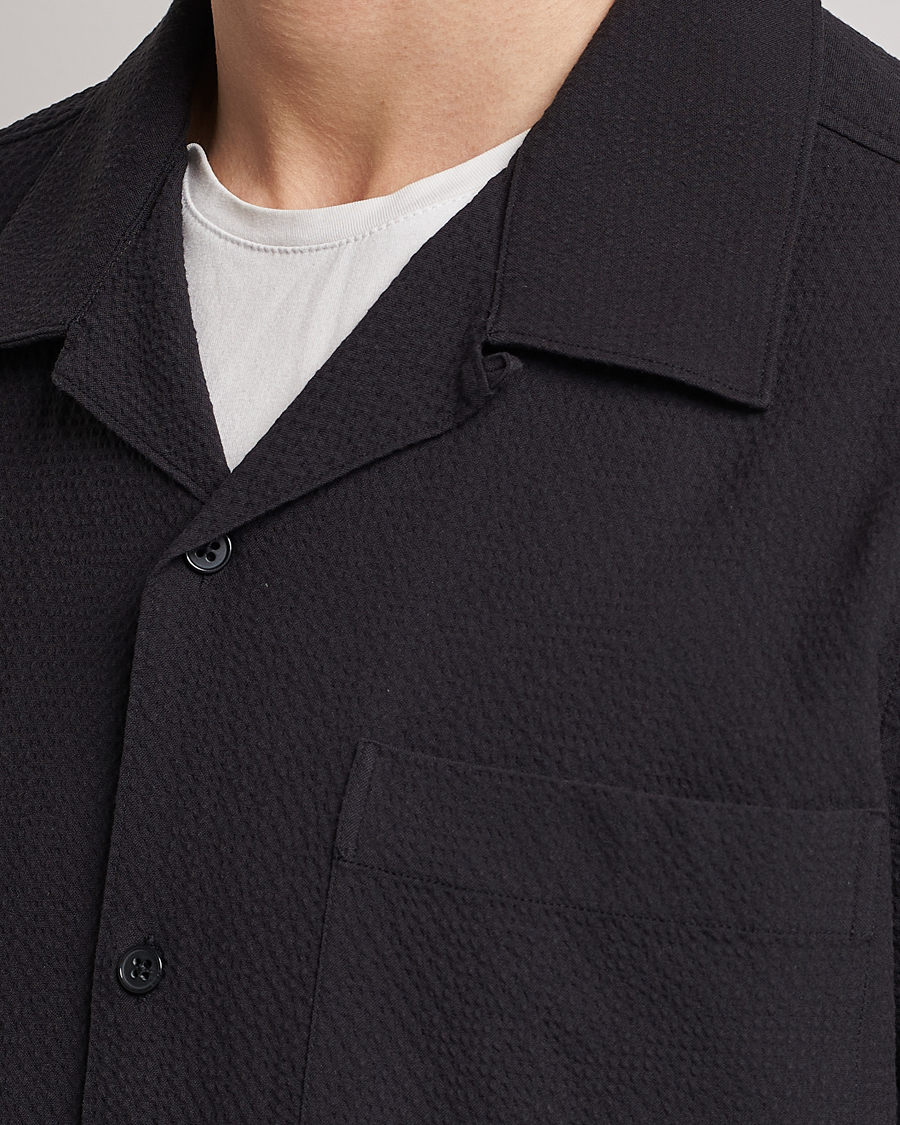 Homme | Chemises | NN07 | Julio Seersucker Short Sleeve Shirt Black