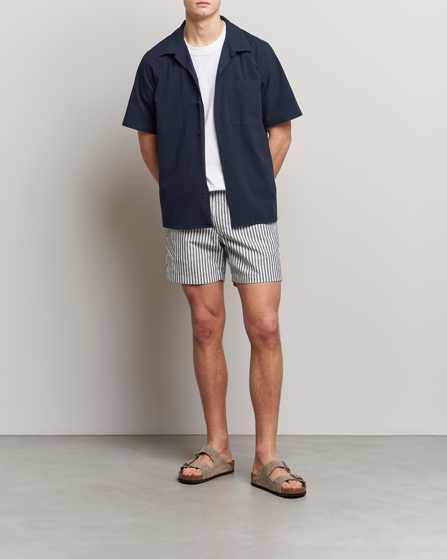 Homme | Shorts | NN07 | Gregor Creppe Drawstring Shorts Navy/White