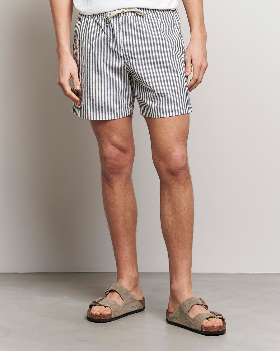 Homme | Shorts | NN07 | Gregor Creppe Drawstring Shorts Navy/White