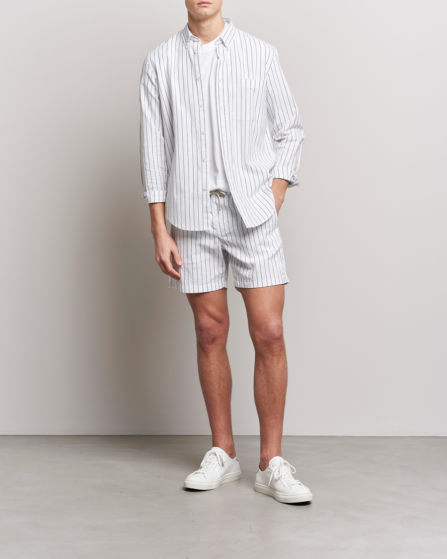 Homme | Shorts | NN07 | Gregor Creppe Drawstring Shorts Black/White