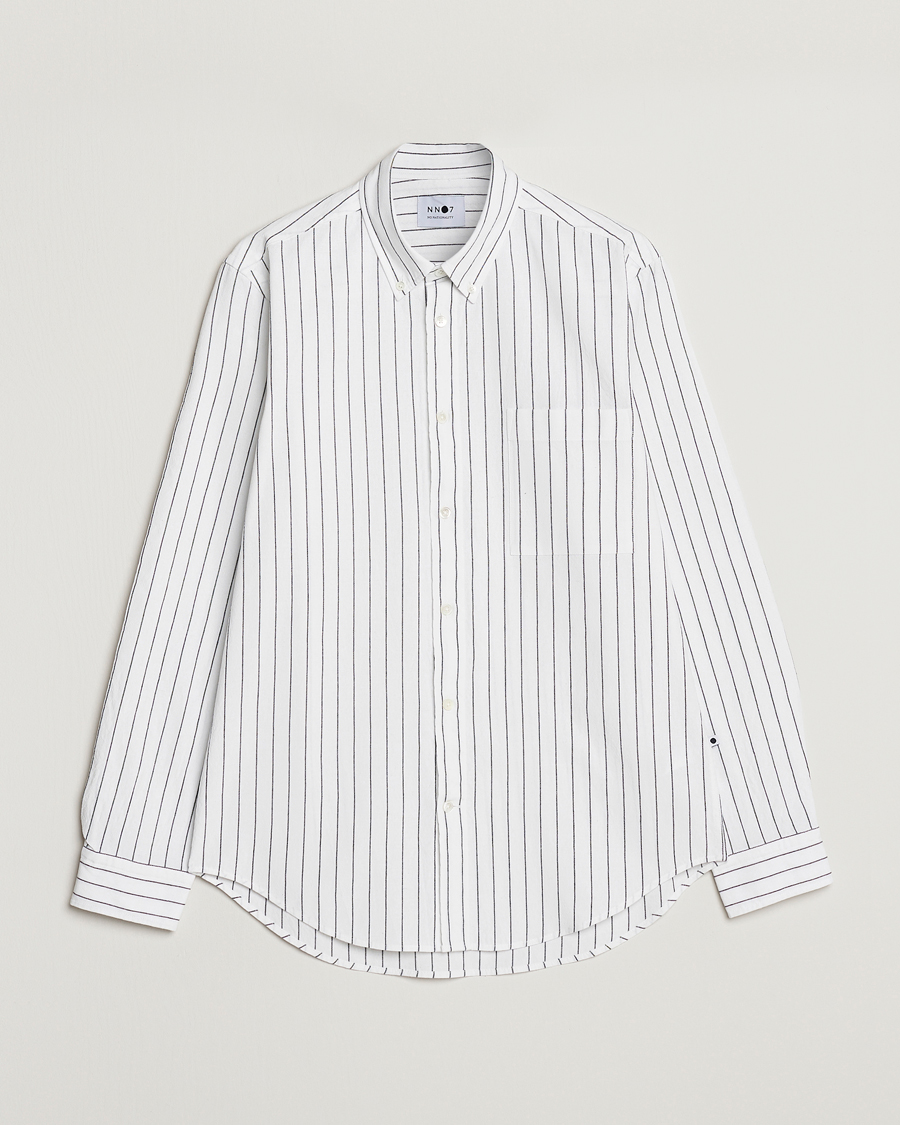 Homme | Chemises | NN07 | Arne Creppe Striped Shirt Black/White