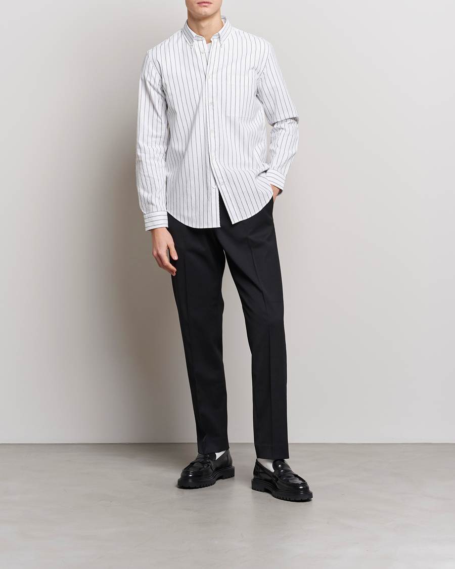 Homme | Chemises | NN07 | Arne Creppe Striped Shirt Black/White