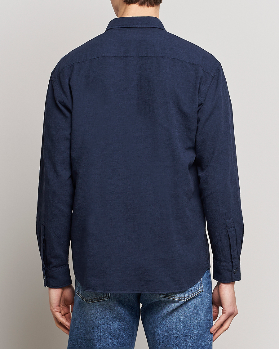 Homme | Chemises | NN07 | Deon Jacquard Shirt Navy Blue