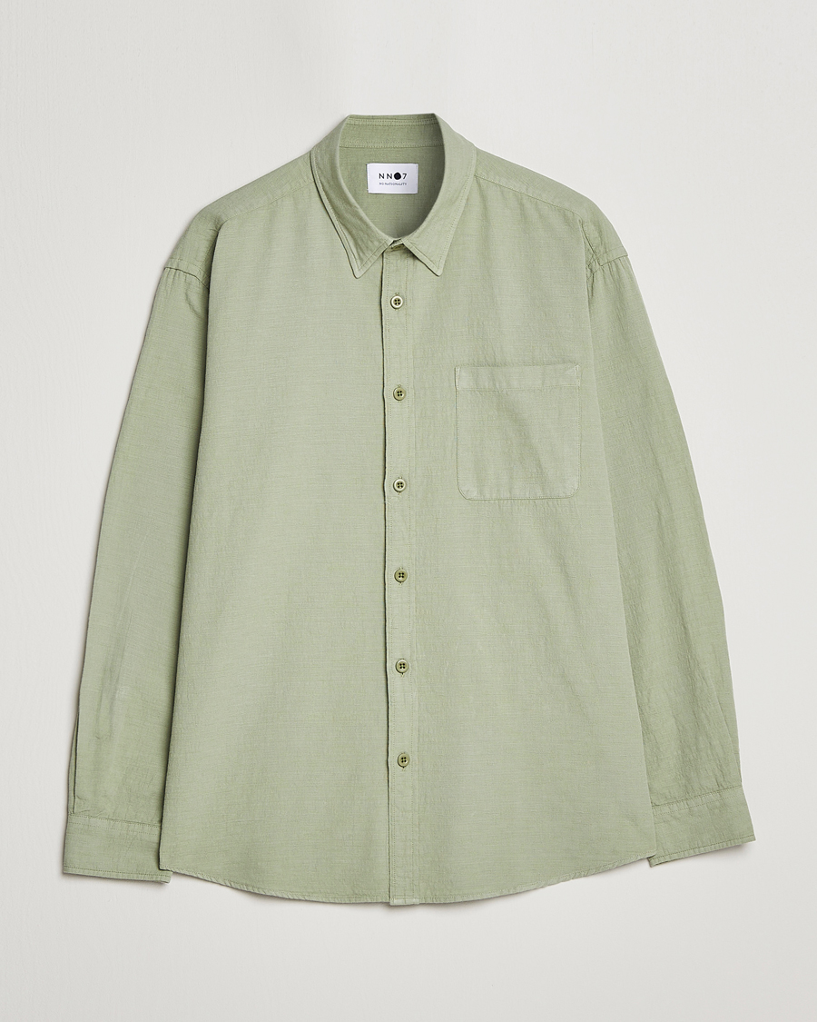 Homme | Chemises | NN07 | Deon Jacquard Shirt Pale Green