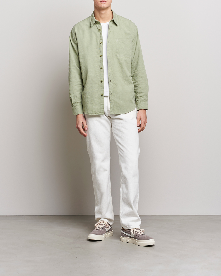 Homme | Chemises | NN07 | Deon Jacquard Shirt Pale Green
