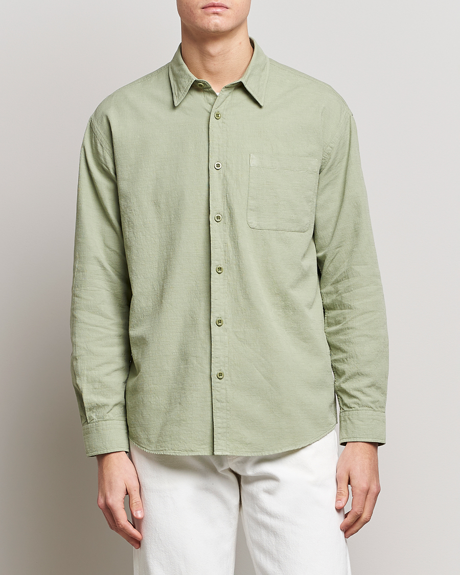 Homme | Chemises | NN07 | Deon Jacquard Shirt Pale Green