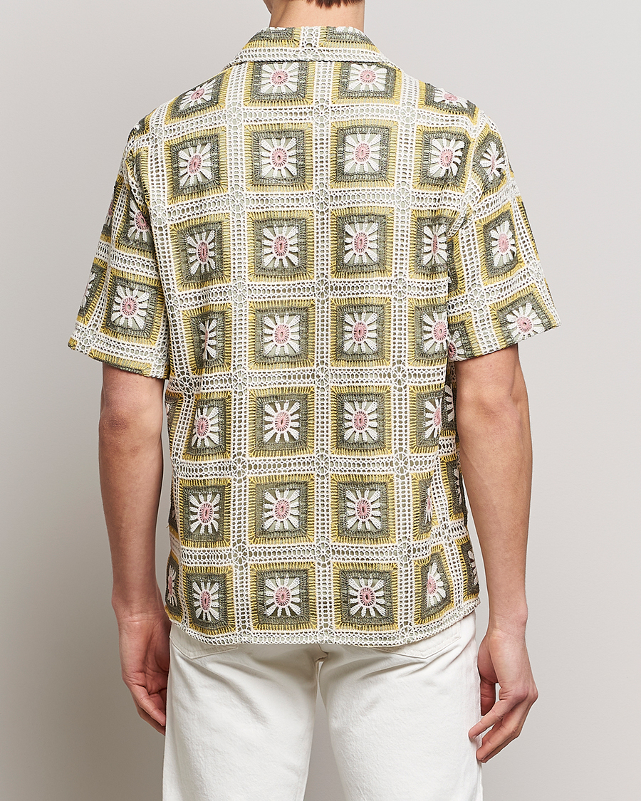Homme | Chemises | NN07 | Julio Flower Short Sleeve Shirt Pale Green