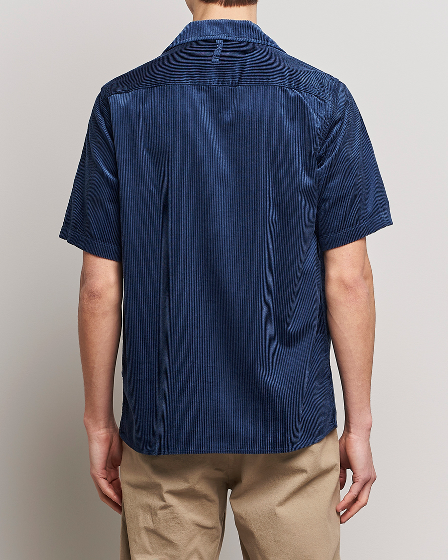 Homme | Chemises | NN07 | Julio Tencel Corduroy Short Sleeve Shirt Sargasso Sea