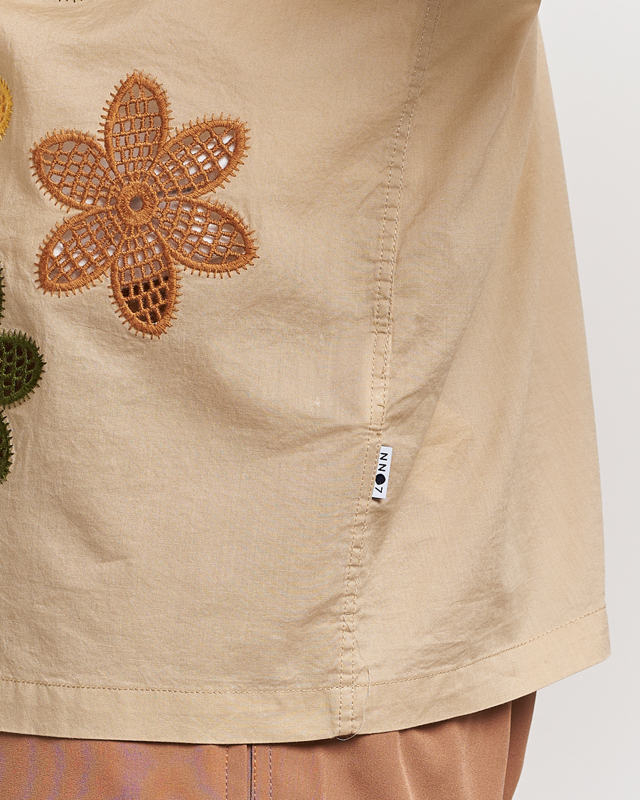Homme | Chemises | NN07 | Julio Flower Short Sleeve Shirt Cream