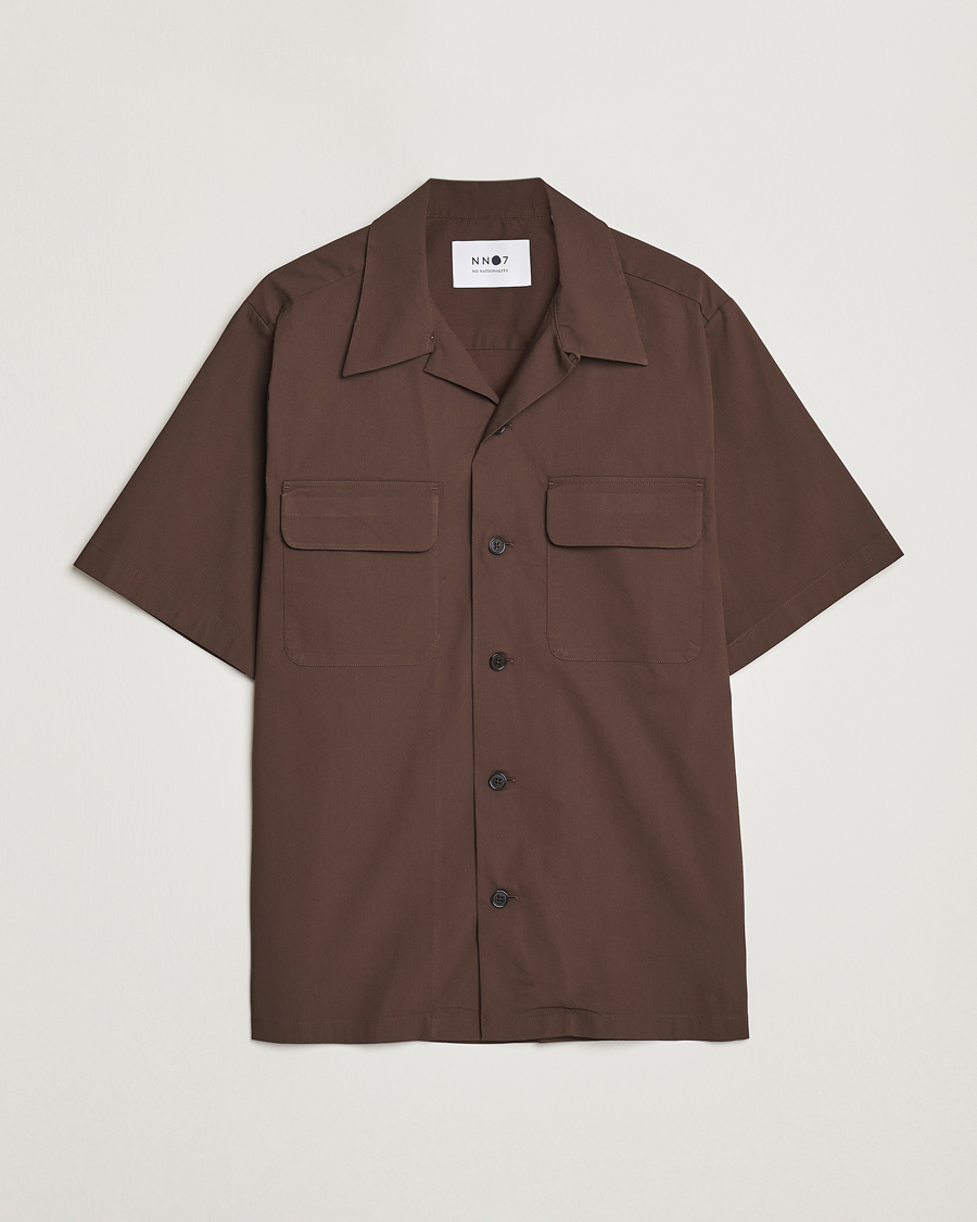 Homme | Chemises | NN07 | Daniel Pocket Resort Collar Shirt Brown