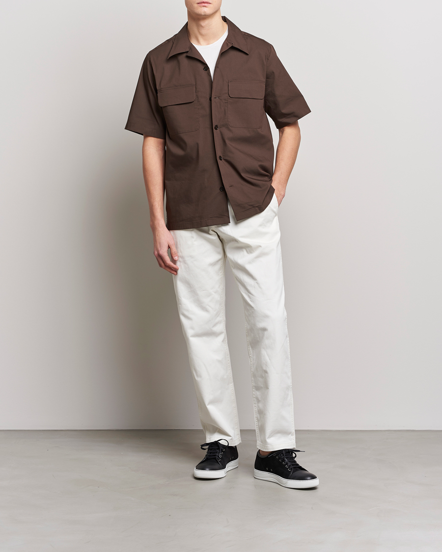 Homme | Chemises | NN07 | Daniel Pocket Resort Collar Shirt Brown
