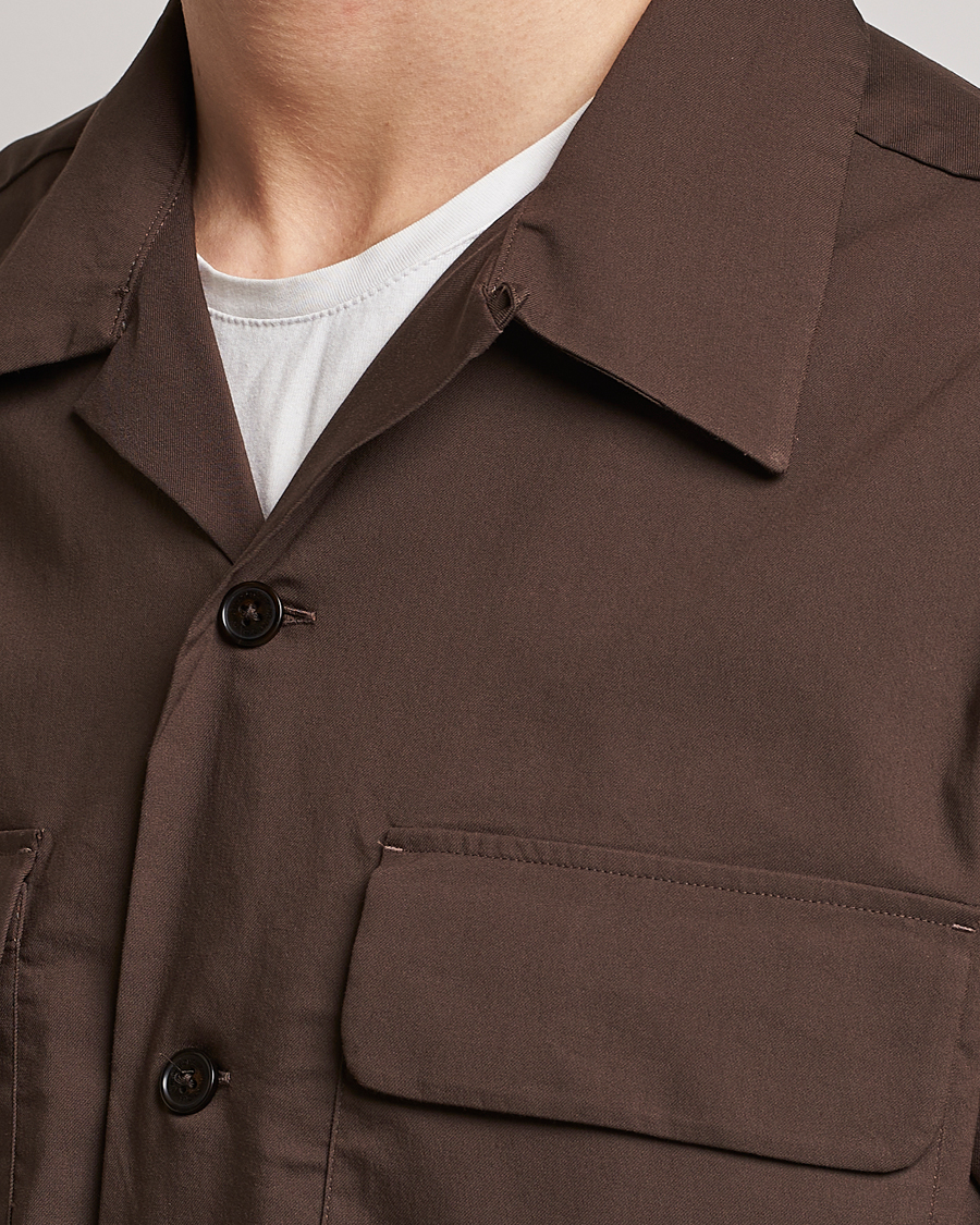 Homme | Chemises | NN07 | Daniel Pocket Resort Collar Shirt Brown