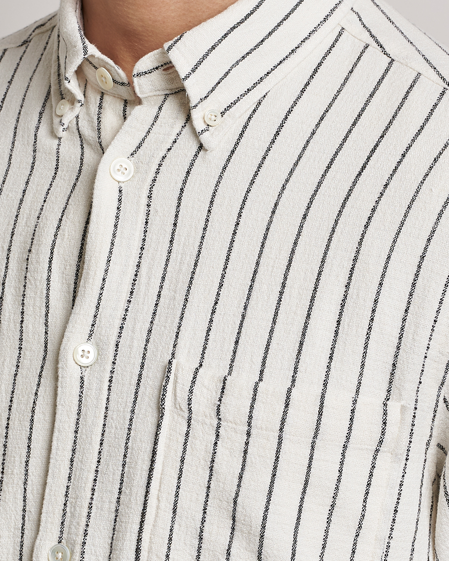 Homme | Chemises | NN07 | Arne Linen Striped Shirt Navy/White