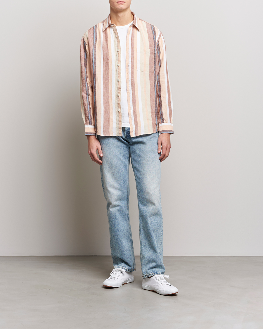 Homme | Chemises | NN07 | Deon Linen Striped Shirt Multi