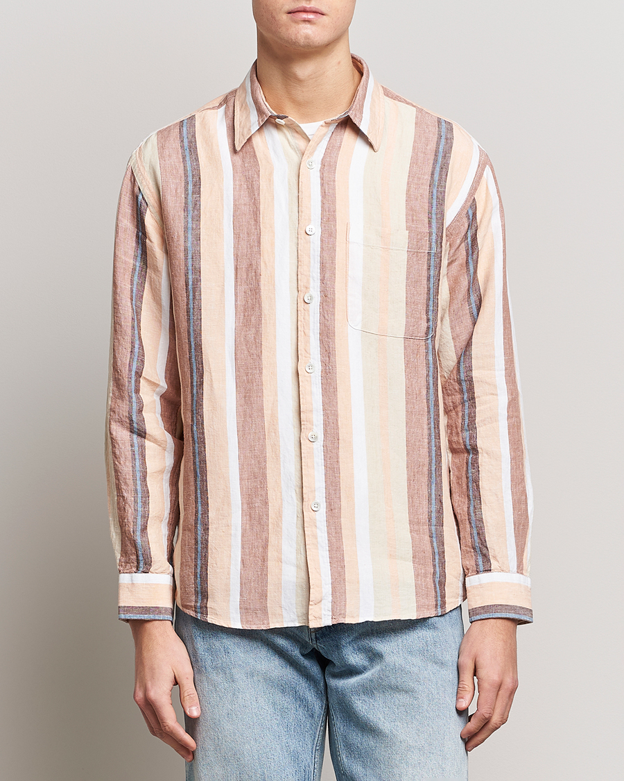 Homme | Chemises | NN07 | Deon Linen Striped Shirt Multi