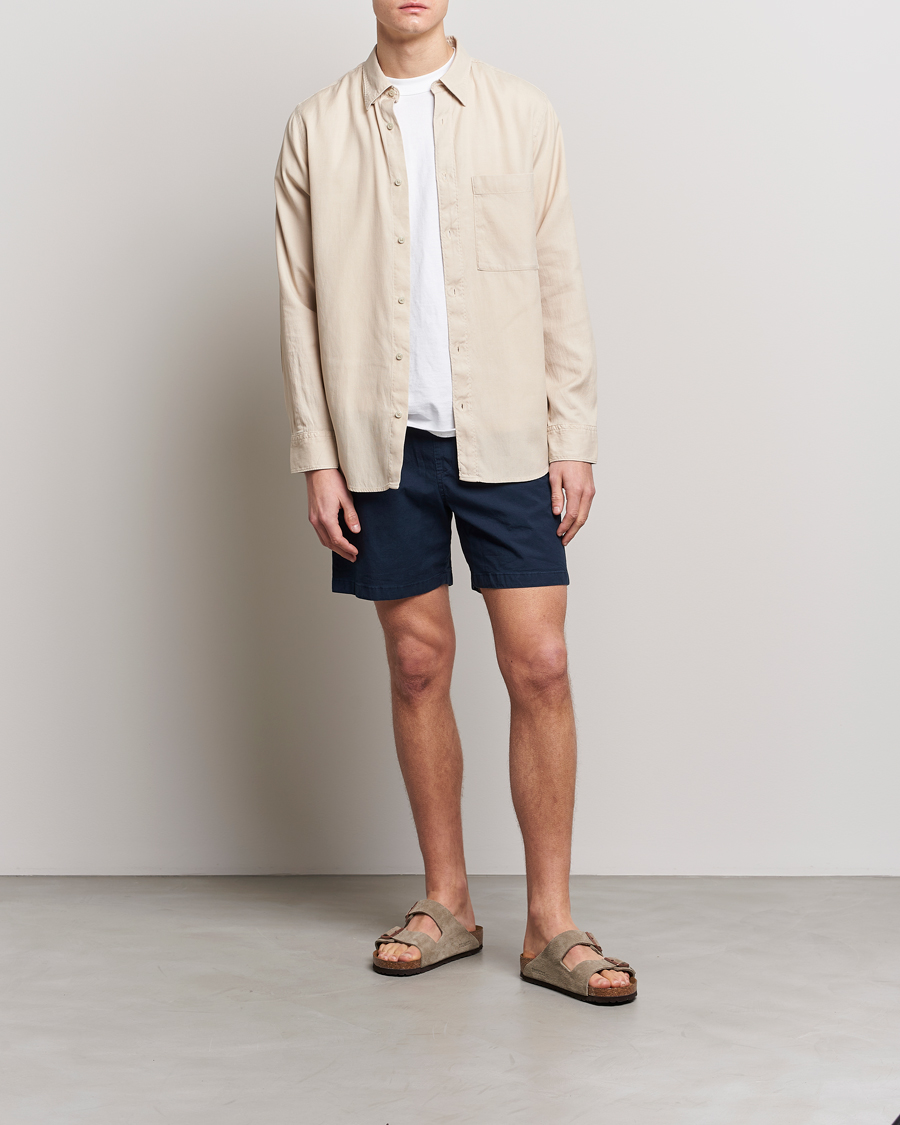 Homme | Shorts | NN07 | Gregor Tencel Drawstring Shorts Navy Blue