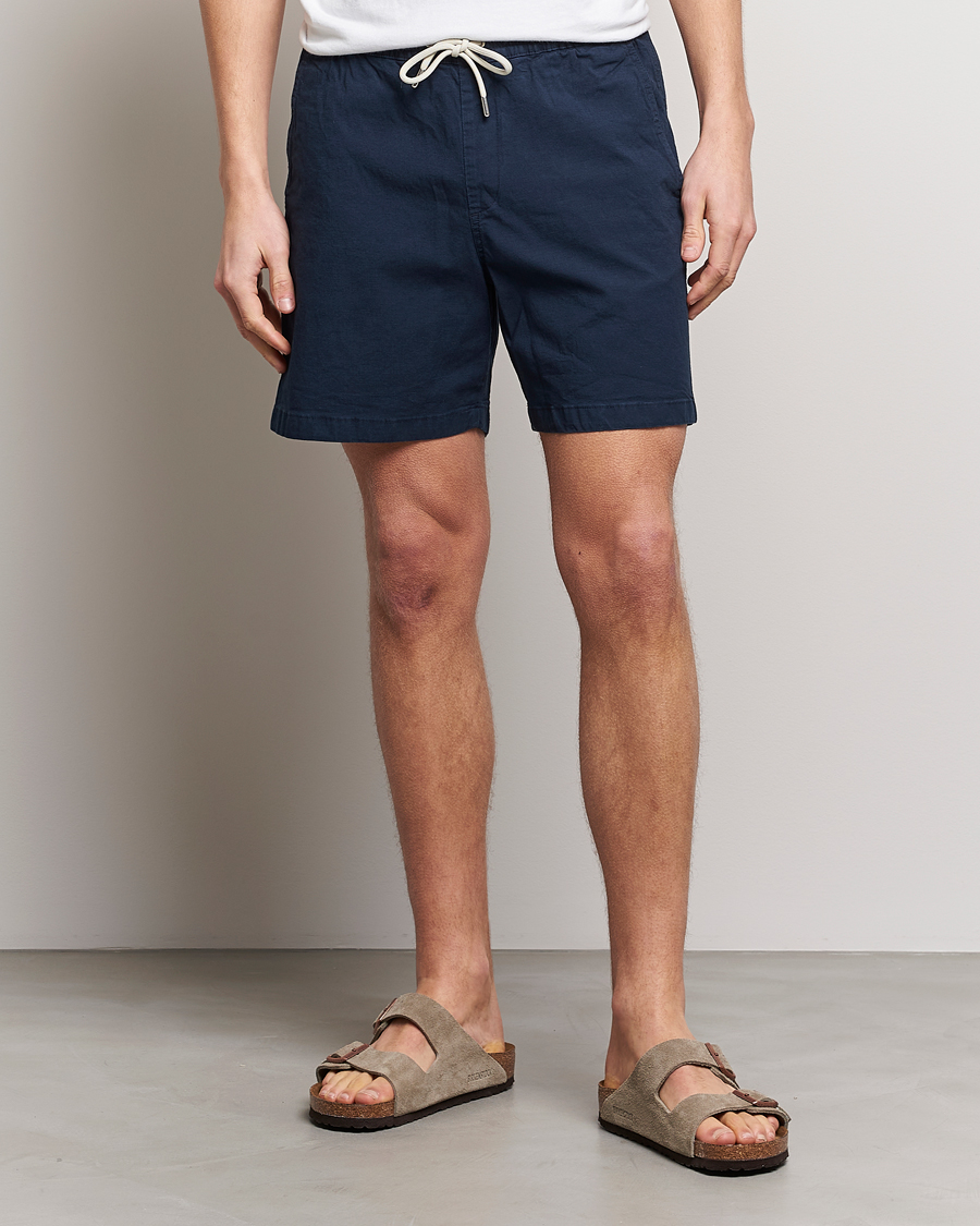 Homme | Shorts | NN07 | Gregor Tencel Drawstring Shorts Navy Blue