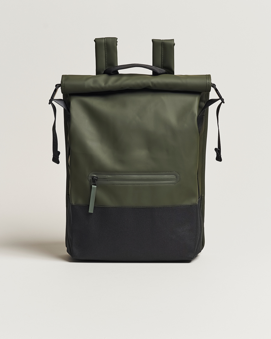 Homme | RAINS Trail Rolltop Backpack Green | RAINS | Trail Rolltop Backpack Green