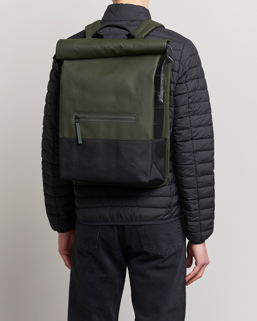 Homme | RAINS Trail Rolltop Backpack Green | RAINS | Trail Rolltop Backpack Green